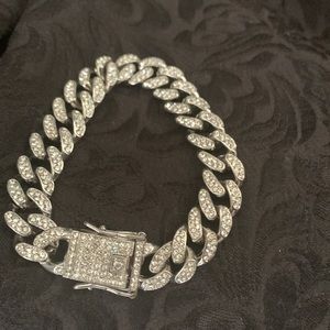 ✨Iced out, Miami Cuban Rhinestone Bracelet or anklet Full Link Chain Bracelet ⛓️